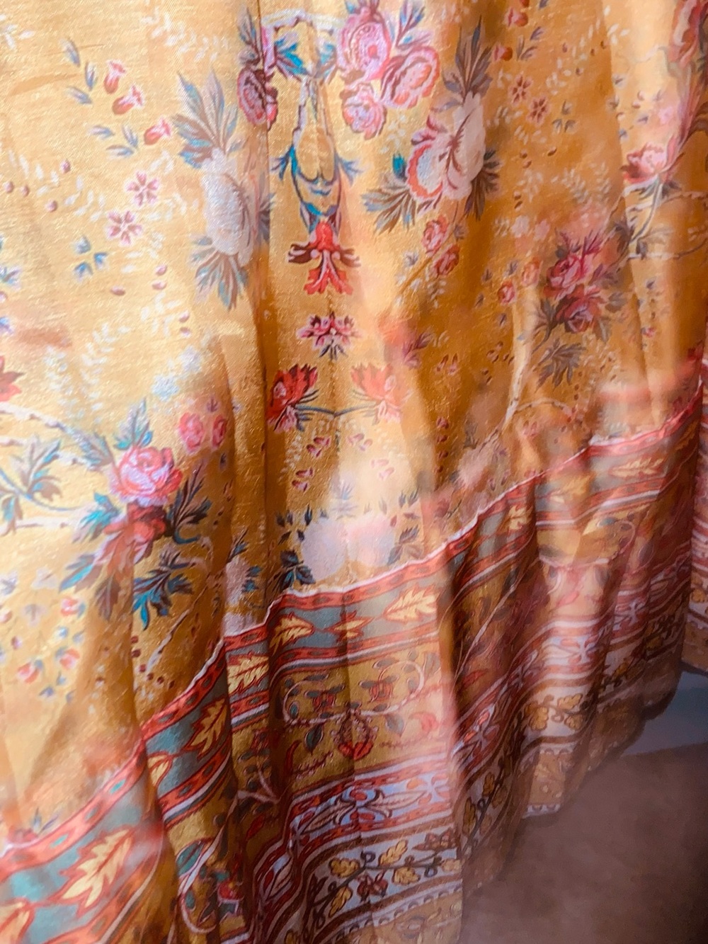 Mustard Yellow Floral Midi Dress - Picture 7 of 8